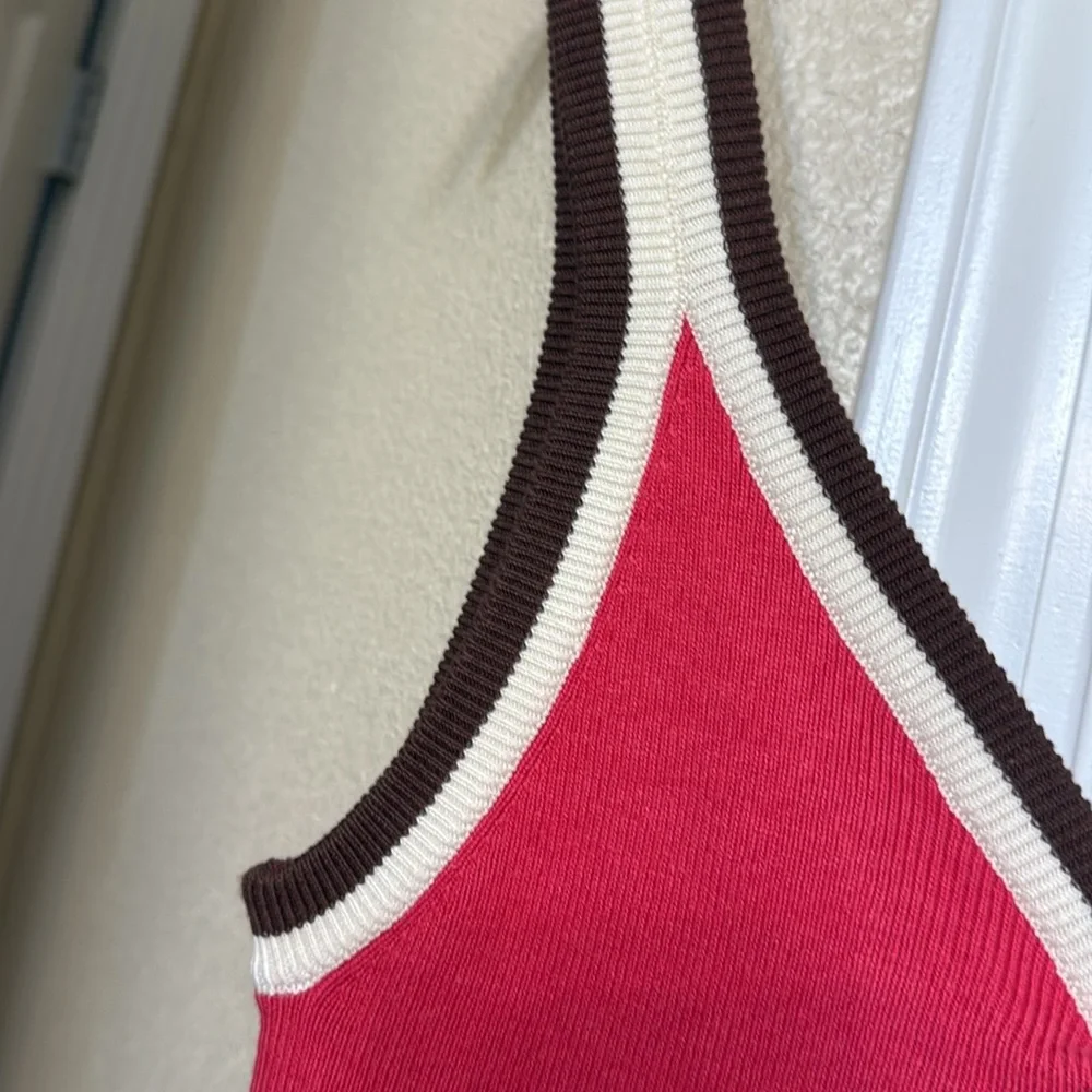 🌹Free people, beach 🌹Stylish Red Sleeveless Top dress - Picture 4 of 11